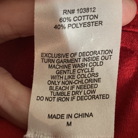 NiteNite Santa Face Size M Long Sleeve Red Night Shirt 60% Cotton 40% Polyester - Picture 3 of 6